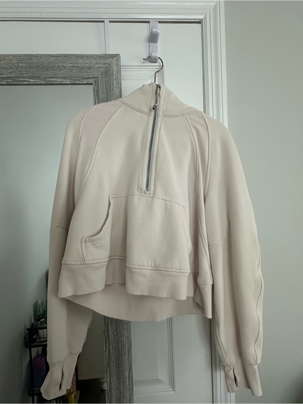 lululemon athletica Cream Half-Zip Cropped Hoodie